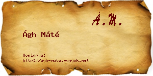 Ágh Máté névjegykártya